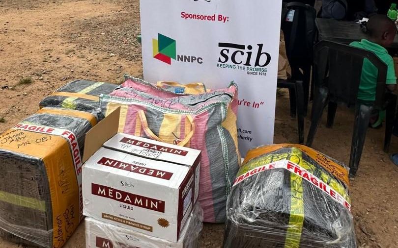 Donated medical supplies at an NIDSG maternal and child health clinic